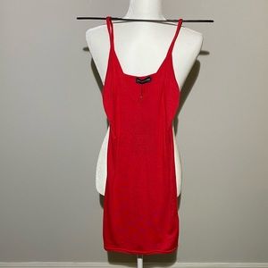Red Extreme Plunge Strappy Bodycon Dress